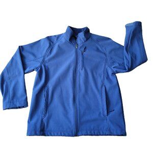 Blue Softshell Jacket Men’s Medium Full Zip Lightweight Casual Outdoor